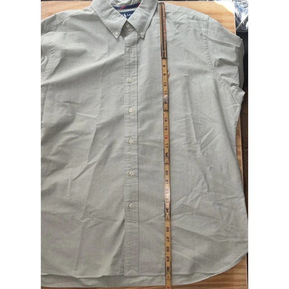 Polo Ralph Lauren Mens XL Solid Green Button Down Oxford Long Sleeve Classic Fit